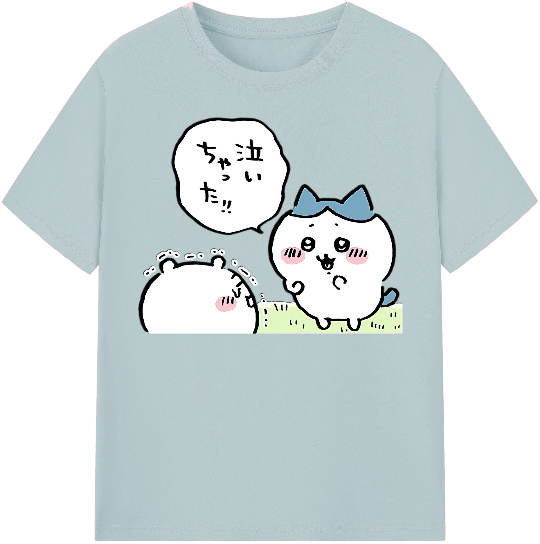 （画像用） ちいかわ ハチワレ Chii-kawa hachiware 綿100％半袖Tシャツ（フロントプリント）